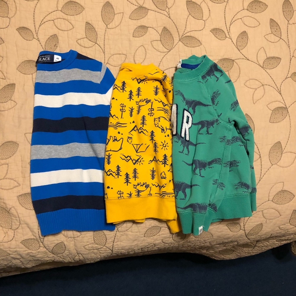 Two sweatshirts and one sweater. Boys 4t